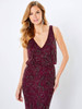 Close-up front view of Montage 221966 draped beaded bodice with V-neckline