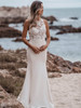 Front view of Allure Bridals 9905 fitted crepe wedding dress