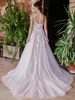 Back view of Allure 9951 with scoop back and flowing tulle train