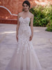 Front view of Allure Bridals 9960 beaded fit and flare wedding dress