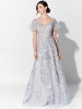 Front view of Ivonne D 122D63 A-line mother dress with metallic lace