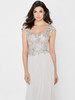 Close-up front view of Montage 122905 embroidered lace bodice with square neckline