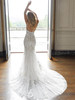Back view Desiree 2403 double beaded strap wedding dress with sheer train