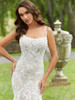 Bodice detail Dana 2421 crystal beaded floral lace wedding dress