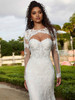 Front detail Fabrizia 2465 keyhole lace jacket wedding dress
