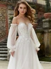 Bodice detail Fatima 2468 crystal pearl beaded lace wedding dress