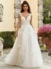Front view Morilee Fiorenza 2476 3D floral lace wedding dress