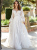 Front view Morilee Fleur 2477 bishop sleeve wedding dress