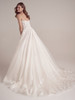 Maggie Sottero Casey wedding gown back view ball gown with extended lace train and covered buttons