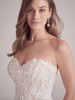 Maggie Sottero Lennon wedding gown neckline detail strapless lace sweetheart bodice