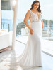Sheer V-Plunging Neckline Pronovias Wedding Gown Marlow