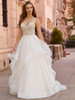 Full front view Janine 2510 tiered tulle ball gown dress