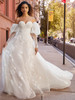 Front view Morilee Janice 2512 detachable sleeve lace wedding dress