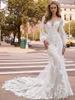 Front view Morilee Jeannie 2513 detachable sleeve lace wedding dress