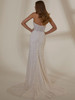Back view Misty 2537 covered buttons and glitter patterned tulle dress