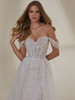 Front view Misty 2537 sweetheart neckline and three-dimensional petal dress