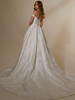 Back view of Marquesa 2547 dress with covered buttons and train