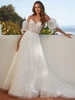 Front view of Morilee Minerva 2548 embroidered lace A-line wedding dress