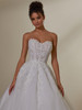 Front view of Mabel 2549 strapless dress showing sweetheart lace bodice