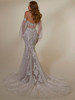 Back view of Marion 2552 dress with illusion back and lace train