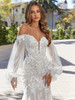 Front view of Marion 2552 dress with detachable bishop sleeves