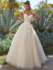 Front view of Morilee Micaela 2554 3D floral A-line wedding dress