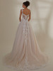 Back view of Micaela 2554 dress with illusion lace and floral train