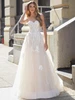 Front view of Morilee Jamila 4109 corset A-line wedding dress