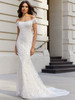 Front view of Morilee Jane 4110 off-the-shoulder lace wedding dress