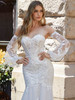 Detail view of Jasmine 4114 dress with detachable bishop sleeves