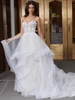 Front view of Jubilee 4117 strapless flounced tulle wedding dress