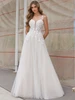 Front view of Morilee Jacinta 4118 floral embroidered A-line wedding dress