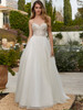 Front view of Morilee Maria 4125 frosted lace A-line wedding dress