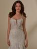 Bodice detail of Miranda 4132 sheer boned corset wedding dress