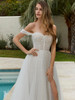Detail view Marianna 4137 wedding dress with detachable off-shoulder straps