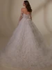 Back view Margot 4139 corset wedding dress with layered tulle skirt