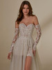 Tulle Overlay Blu Wedding Gown Monica 4140