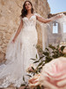 Floral Lace Plunging Casablanca Wedding Gown 2467 Annalise