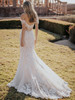 Back view of A1163 dress showing illusion lace back and train
