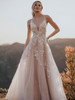 Front view of Allure Bridals A1167 beaded lace A-line wedding dress