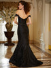 Back view of black Morilee 72805 fit-and-flare mother dress