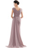 Back view Marsoni MV1080 mauve chiffon mother of the bride dress
