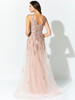 Back view of pink topaz Ivonne D ID924 A-line gown with tulle overskirt