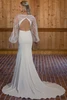 Back view D3563 open back and floral sleeve wedding dress