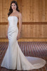 Front view D3705 fitted sheath silhouette satin wedding dress