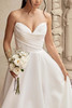 Detail view D3941 strapless draped bodice and sweetheart wedding dress