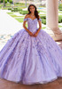 Orchid light-up ball gown with dimensional floral embellishments