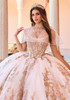 Ivory Gold gown with matching lace appliqué capelet