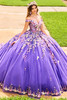 Princesa PR30155 Purple Multi quinceanera gown front view