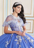 Glacier Silver matching capelet with floral appliqué details